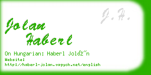 jolan haberl business card